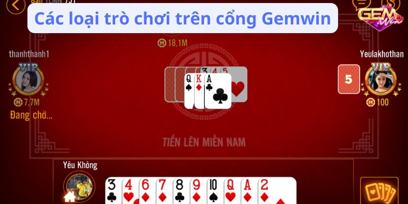 Các loại trò chơi trên cổng Gemwin