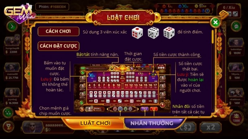 sicbo mega win 2 Copy Cách chơi cơ bản và luật chơi sicbo mega win