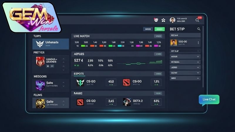 Lợi ích từ giao diện đặt cược esports rõ ràng Gemwin